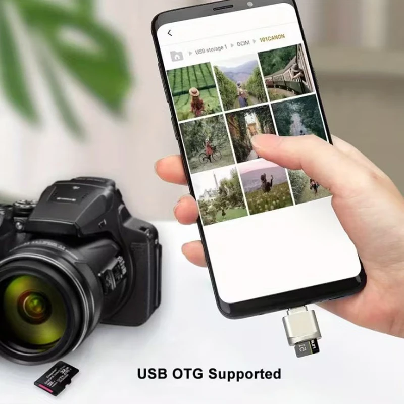2-Pack USB C TF Card Readers and USB C to USB A Adapter, Type C TF Memory Card Reader USB OTG Card Readers for IPhone16 15 Galax