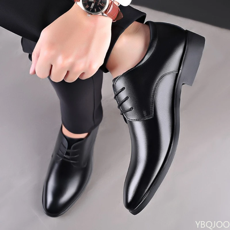 Large size fashionable men's office formal shoes low cut daily comfortable pointed multifunctional men's wedding men's shoes