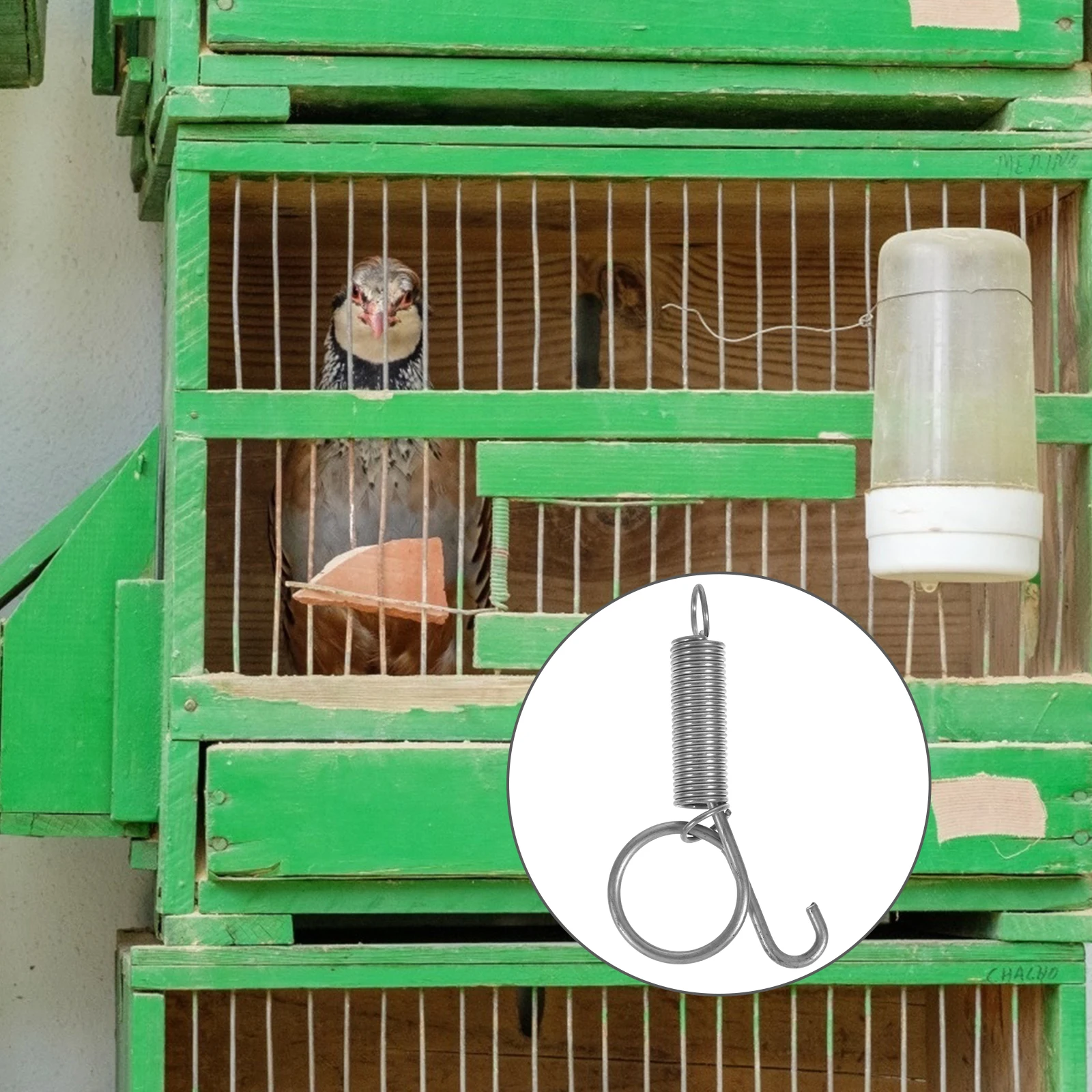 

10pcs Rabbit Cage Door Hook Galvanized Compact Bird Cage Accessories Pet Chicken Pigeon Hanger Spring Fix Hardware