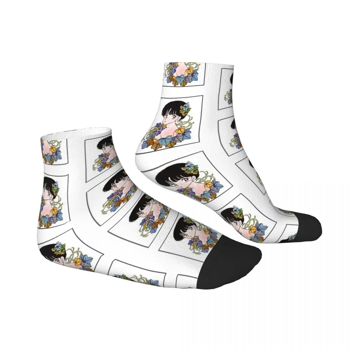 Akane Tendo With Flowers - Ranma 12 Special Edition Socks Harajuku Stockings All Season Socks for Man's Woman's Birthday Present