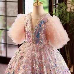 Customized Real Picture Girls Birthday Party Dress For Wedding 2025 Children's Model Show Occasion Dresses Kids Pageant Gown