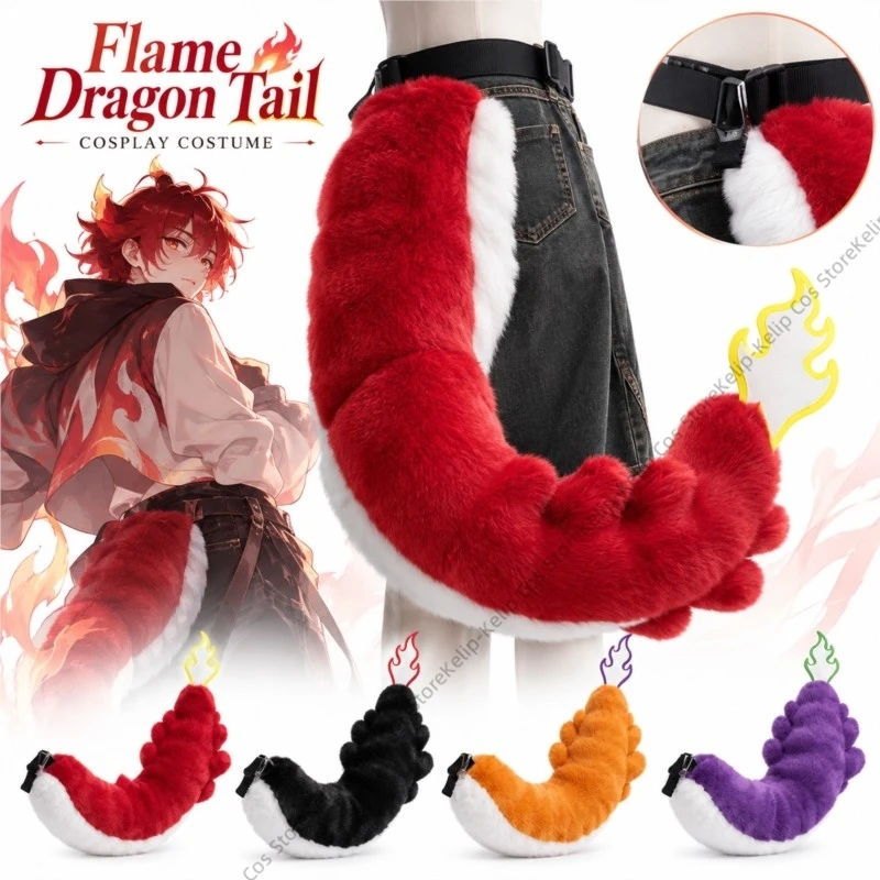poseable-plush-flame-dragon-tail-cosplay-accessory-animal-tail-prop-halloween-carnival-stage-performance-party