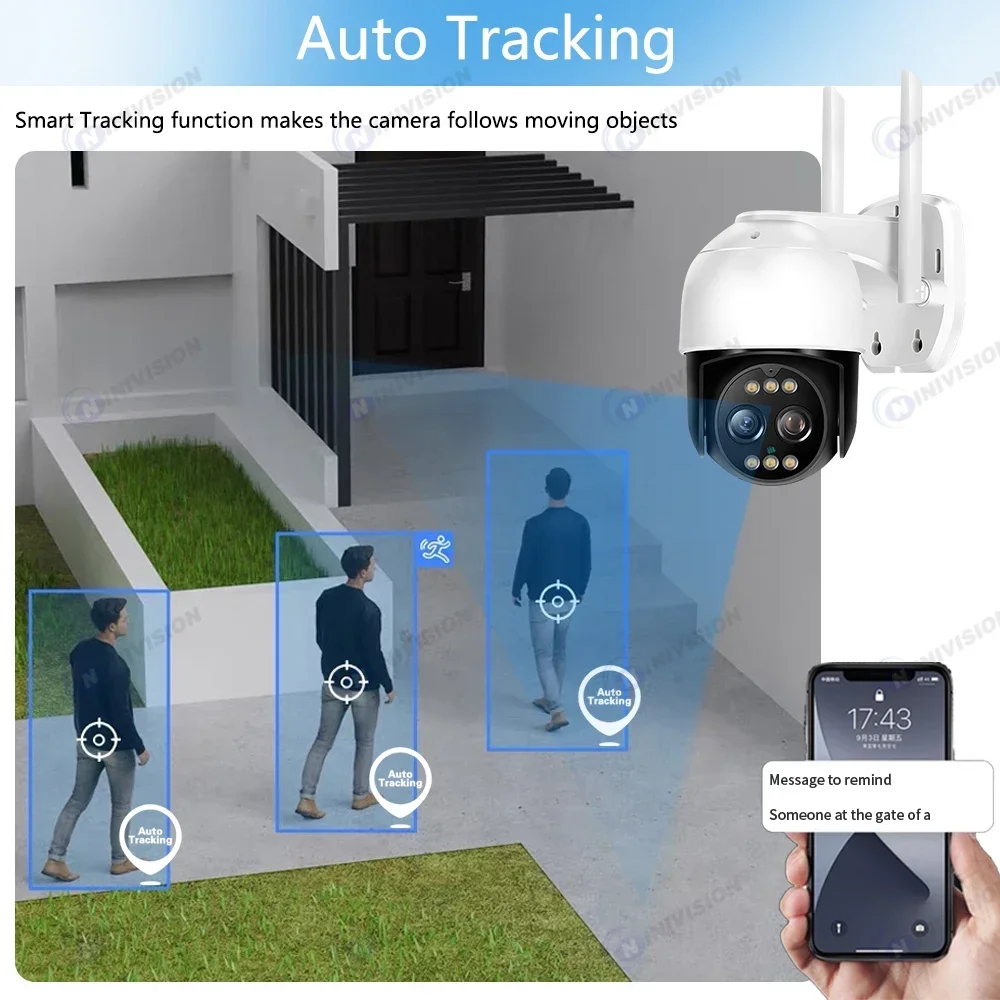 10X PTZ Zoom 4K EseeCloud Camera 16CH Wireless NVR Video Security System Auto Tracking Smart Wifi Surveillance Cameras CCTV Kit