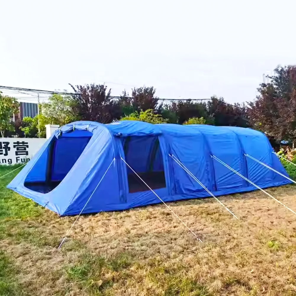 Customized Luxury Large Space Double Layer Tunnel Tent 10-12 Person Inflatable Outdoor Tent for Camping