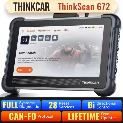 Lifetime Free Update THINKCAR THINKSCAN 672 OBD2 Scanner CAN FD obd2 Tool Bi-directional All System Diagnosis 28 Resets