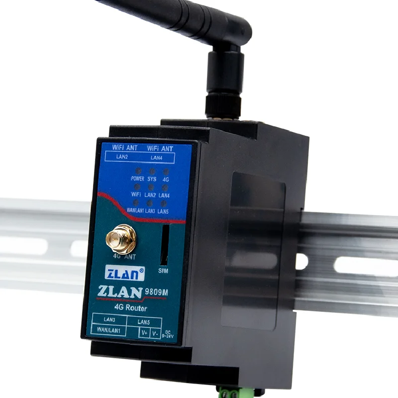 ZLAN9809M enrutador Industrial 4g, módem 4g lte, enrutador wifi con tarjeta sim, tamaño pequeño Din