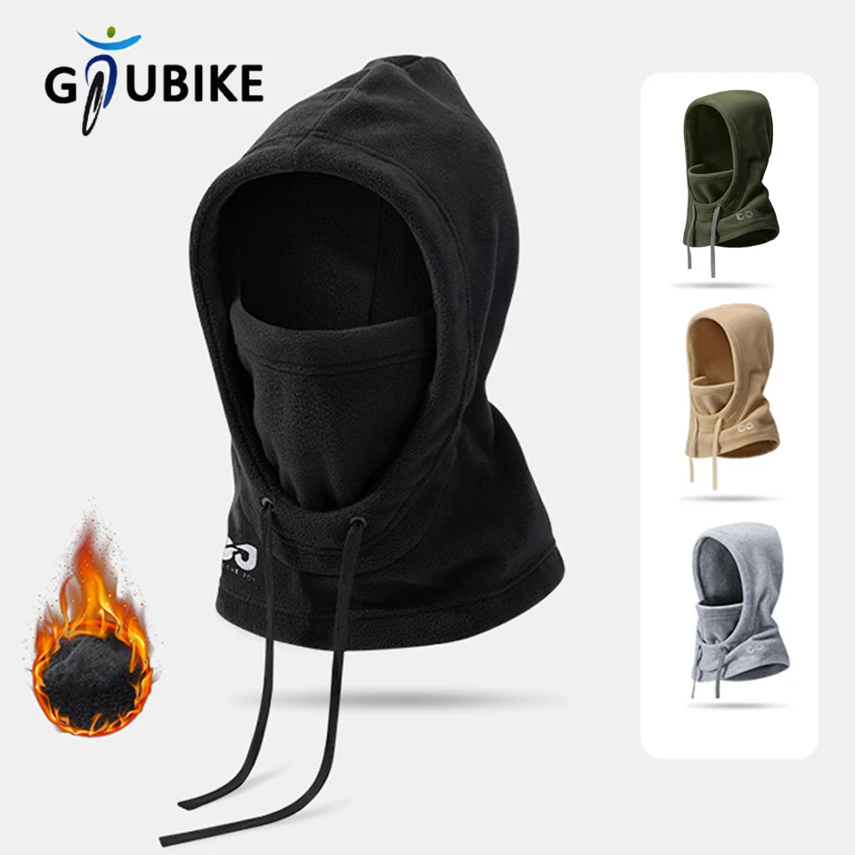 GTUBIKE Winter Warm Balaclava Cycling Cap Outdoor Sports Windproof Cap Ski Bib Polar Cold-proof Motorcycle Bicycle Hat Men Women