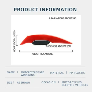 Universal motocicleta aerodinâmica asa decoração adesivo para moto e scooter, aerodinâmico spoiler, preto, 1 par 8 principais vendas peças moto daelim - №1