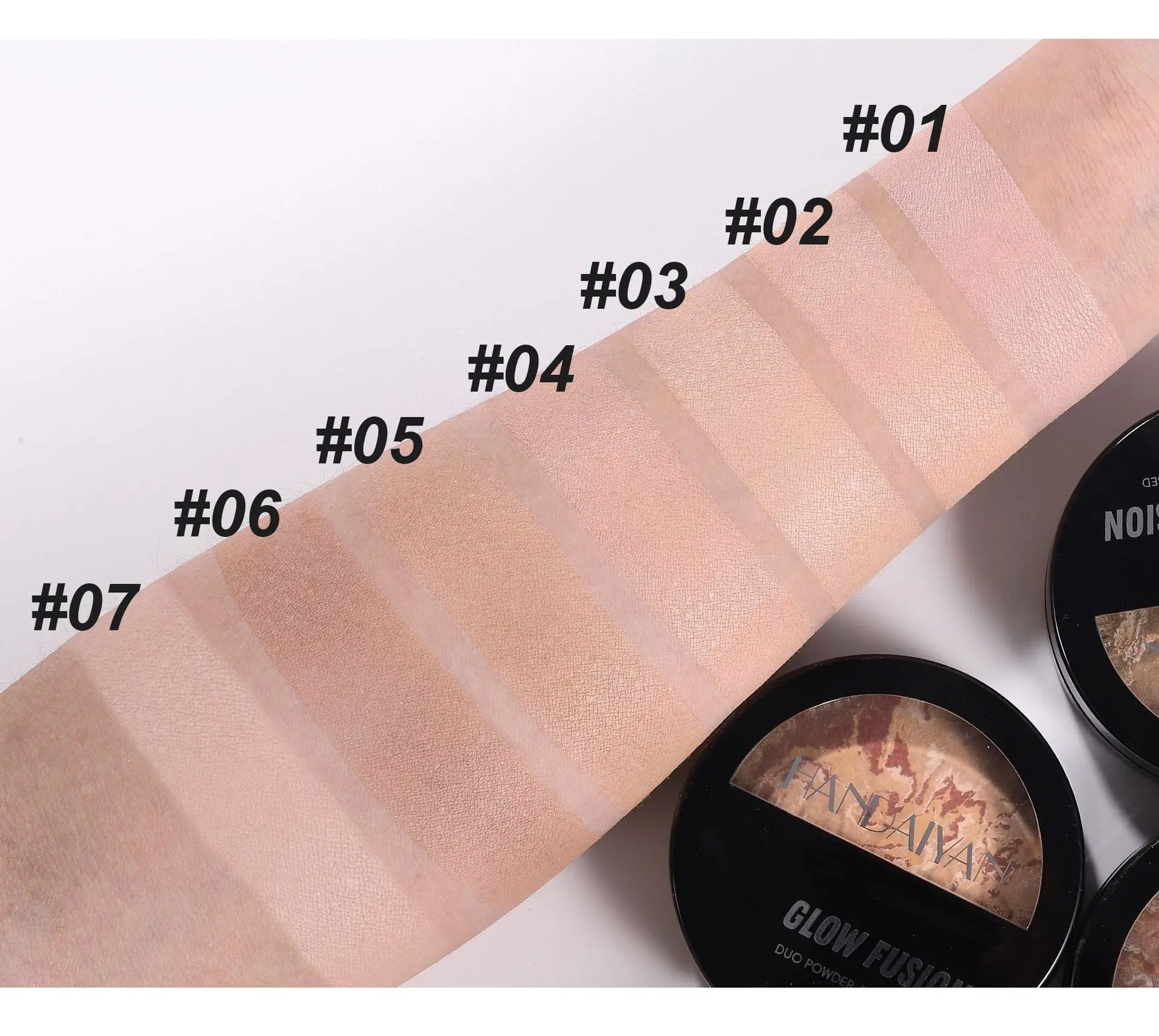 7 色のハイライターパウダーメイクアップパウダーオイルコントロールファイングリッター高光沢ブロンズ大理石フェイスパウダー輪郭メイク