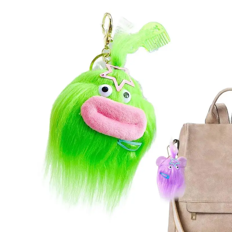 Ugly Cute Keychain Long Hair Doll Keyholder Cartoon Bag Pendant Keyring Cute Doll Keyholder For Women Teenagers Kids