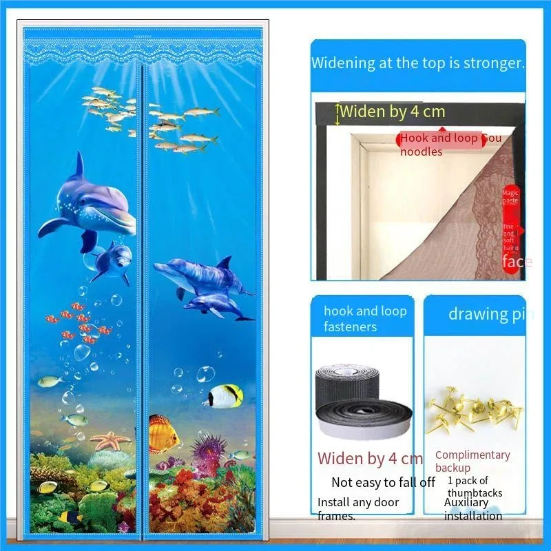 Door & Window Screens Summer Household Anti Mosquito Net Protective Breathable Easy To Install with Magnet Durable Indoor Home