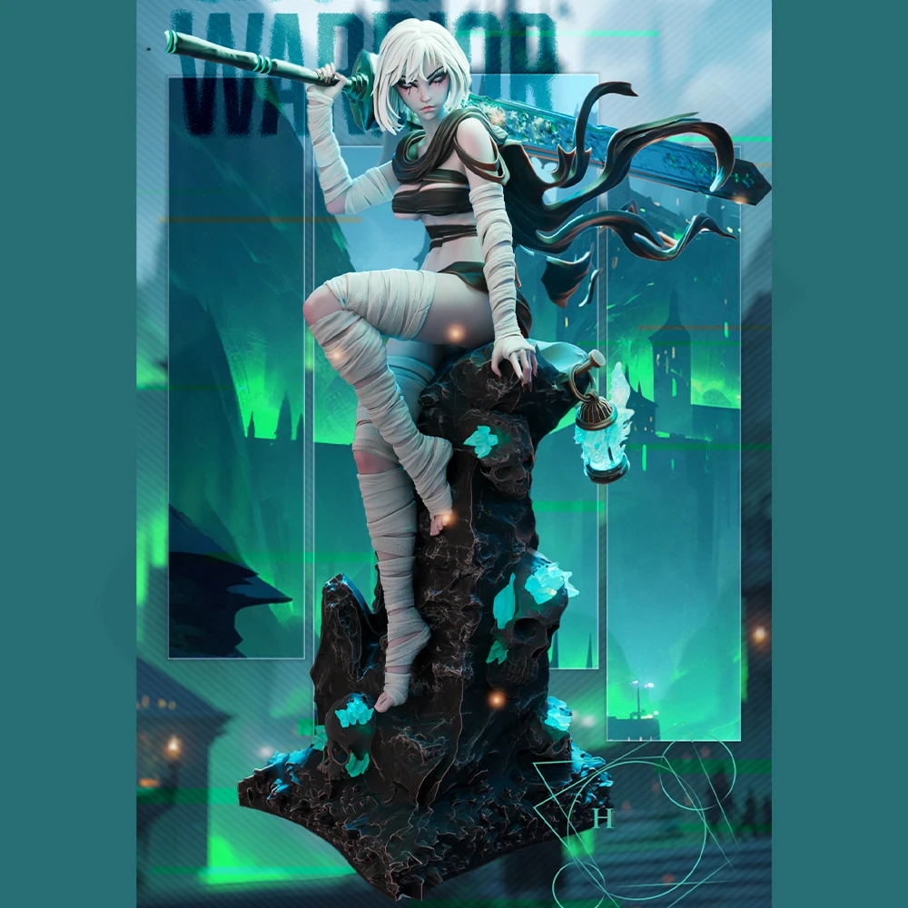 

1/24 3d Printing Model Kit Sexy Skull Lady Anime Figure Model Kit DIY Miniature Reduction Statue Unpainted Toys