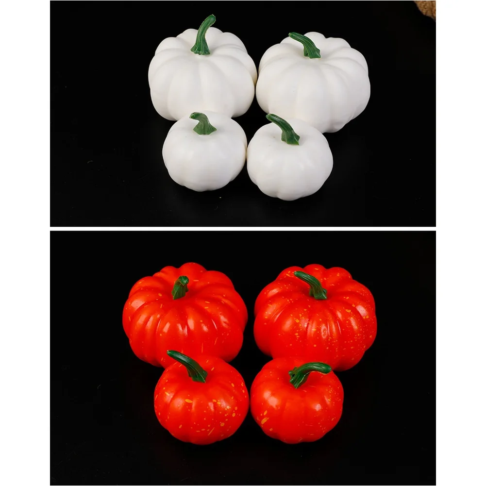 16pcs Foam Artificial Pumpkins Halloween Props For Home Party Photography Background Floral Decor Thanksgiving Ornaments