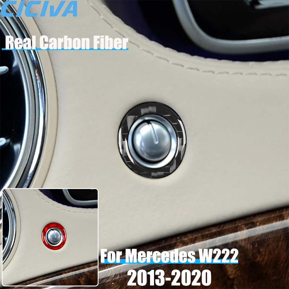 Real Carbon Fiber Car Accessories Dashboard Trim Cover Sticker For Mercedes Benz W222 S-Class/Maybach 13 14 15 16 17 18 19 20