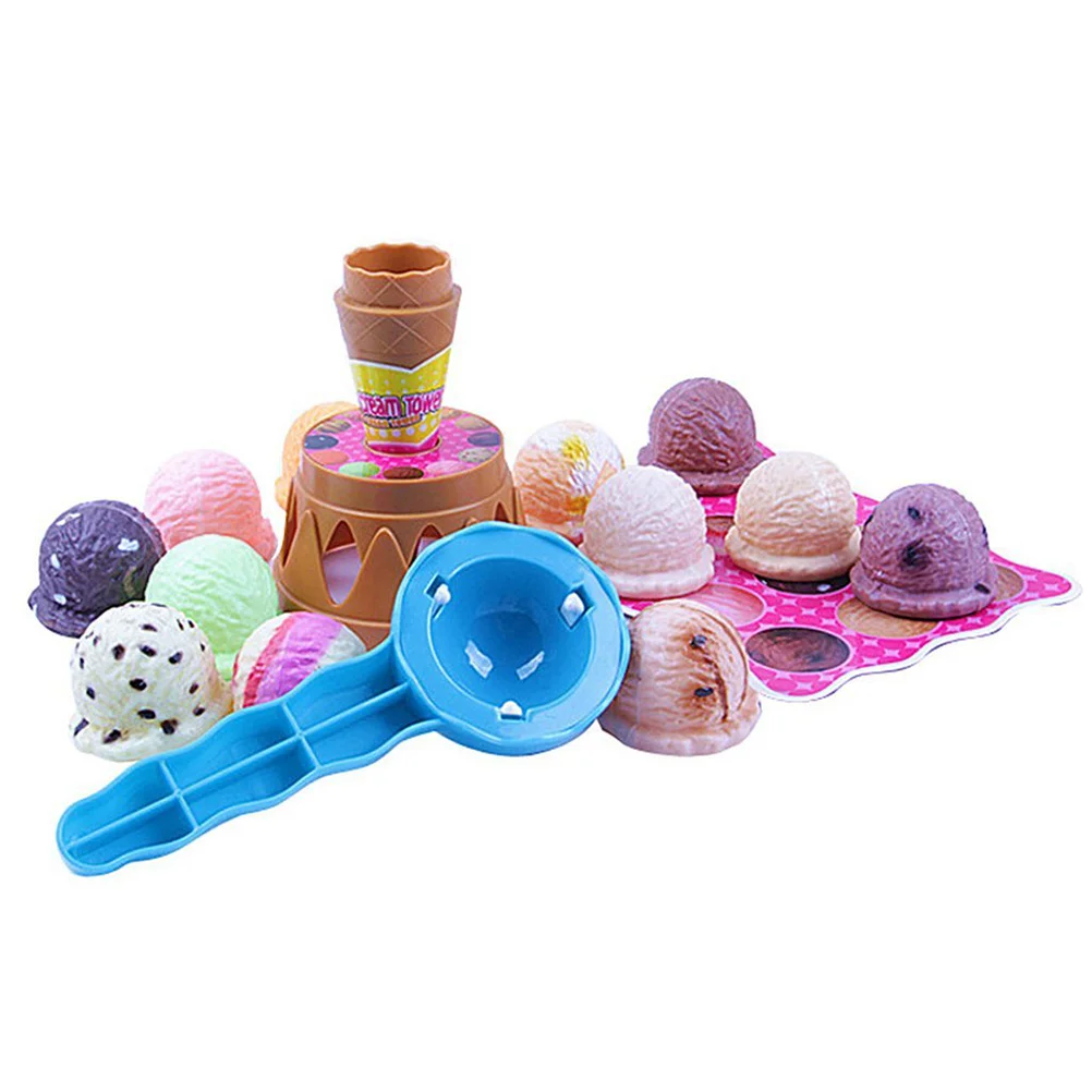 Ice Toy with Ice Cream Cake Chocolate Cone Children Playing Toy Set Gift Ice Toy Ice Cream Cone Toy