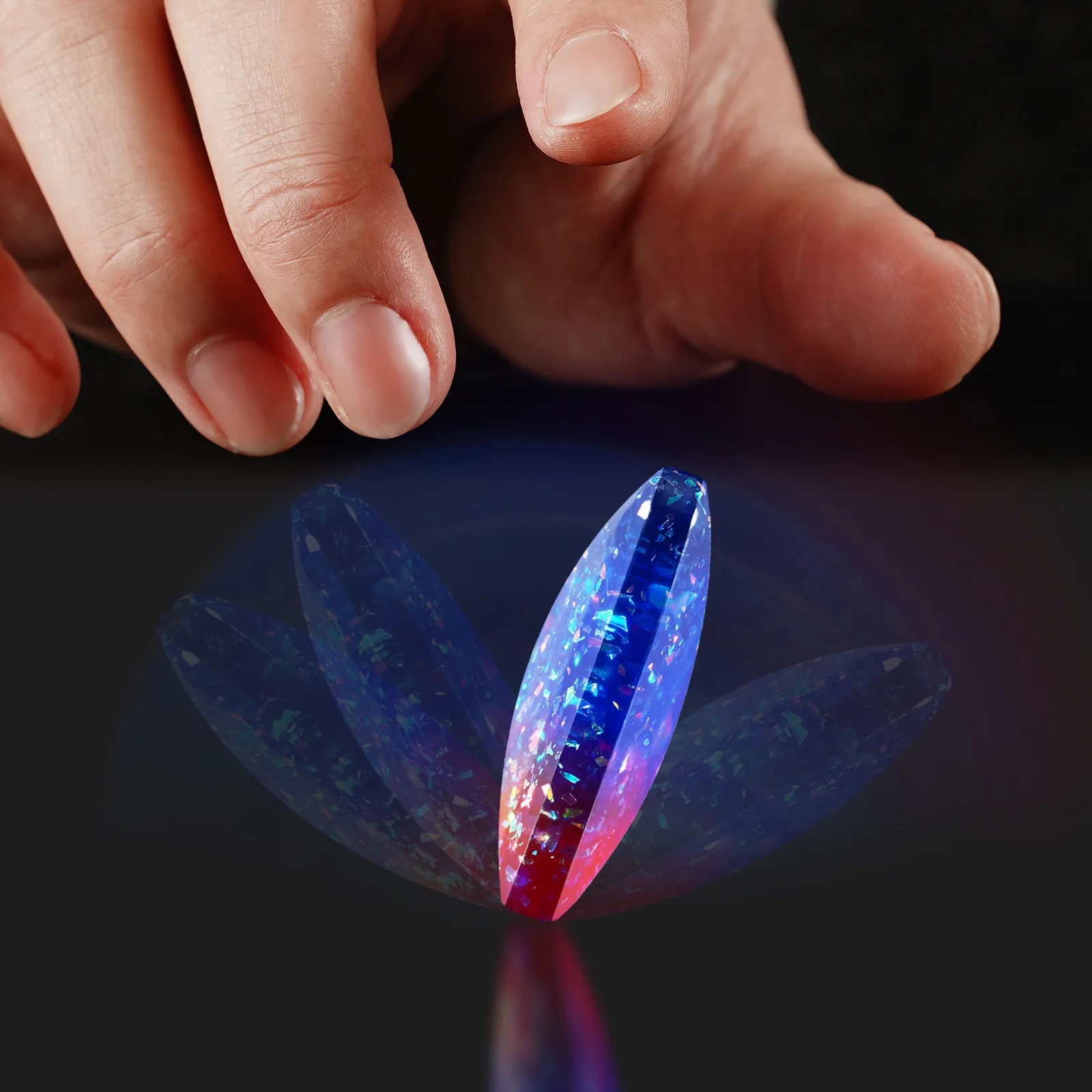 Flipo Flip Gems Mini Fingertip Gyro Desktop Kinetic Tumbling Cube Stress Relief Toys Funny Glow-in-the-dark Fingertip Gyro Gifts