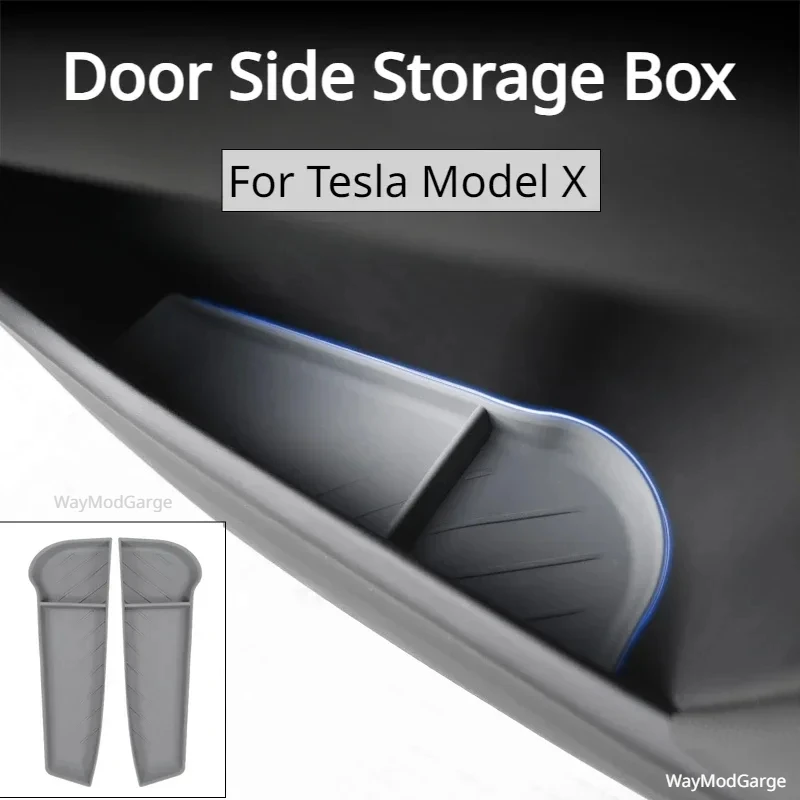 

Door Side Storage Box for Tesla Model X Ar Door Handle Umbrella Tray Organizer Waterproof Silicone Pad ModelX Accessories 2023