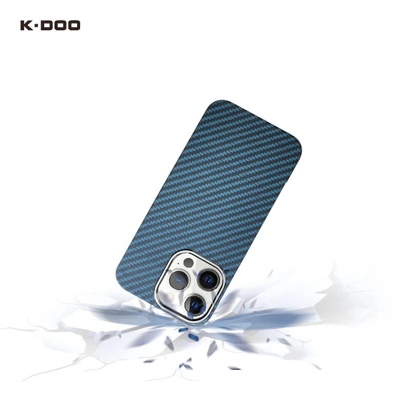 Imagem -03 - Kzdoo Capa Protetora Luxuosa Kevlar Case de Fibra de Carga sem Fio Caixa de Telefone para Iphone 15 14 13 12 Pro Max 13 Mini