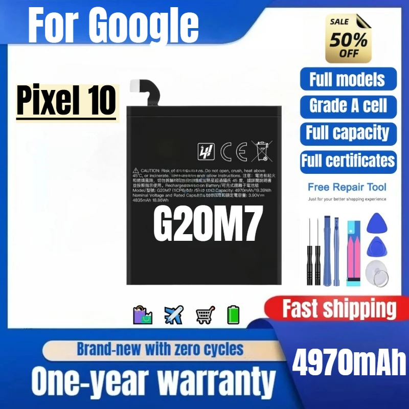 

G20M7 for Google Pixel 10 Phone Battery 0 Cycle High Quality High Capacity Battery Replacement Bateria Grade A Cell with Tools