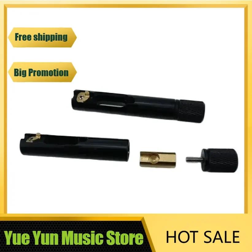 

Yue Yun Music Store--Discount Hot Sale--Black Headless Bass Bridge Single Fixed Brass Fanned Fret for Bass Guitar Accessories