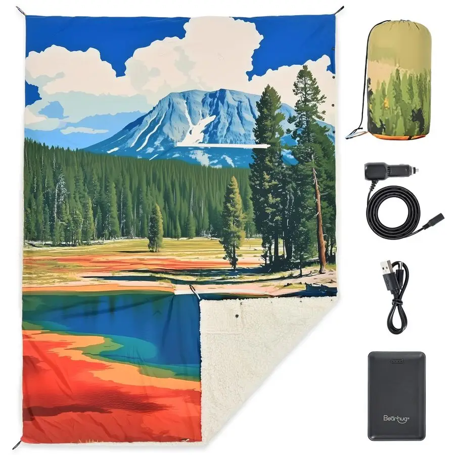 

Одеяла с подогревом 50 x 70 на батарейках, беспроводное носимое одеяло с подогревом и аккумулятором емкостью 15000 мАч, 3 уровня нагрева США