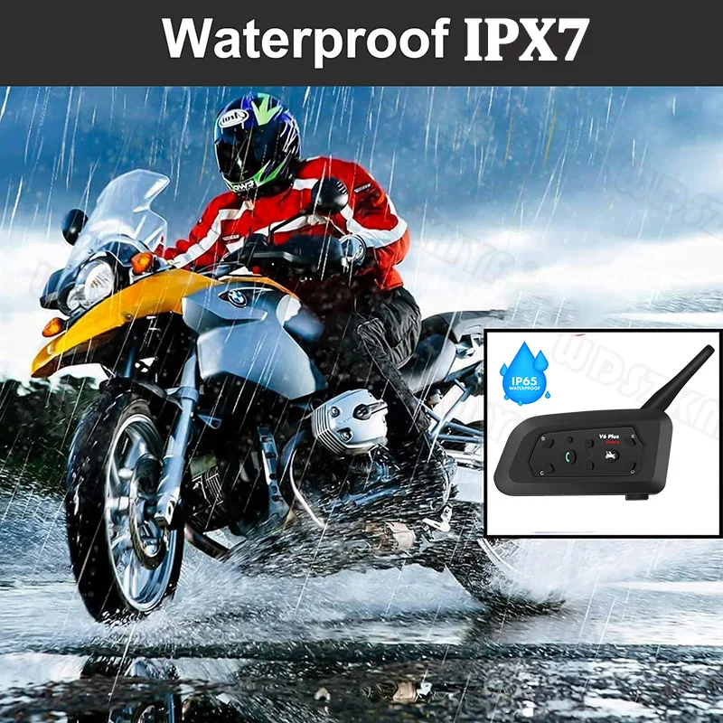 Intercomunicador V6 Plus para casco de motocicleta, interfono con Bluetooth 5,2, intercomunicador para cascos en moto,intercomunicador para moto