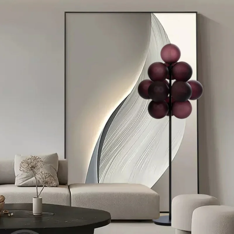 

Corrugated Ball Personality Designer Living Room Grape Glass Floor Lamp