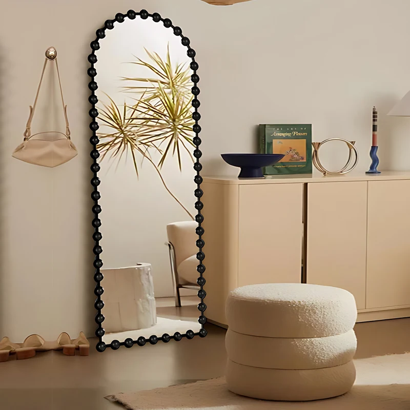 

Aesthetic Nordic Mirrors Women Makeup Irregular Black Standing Mirrors Dorm Macrame Dekoracyjne Lustra House Accessories