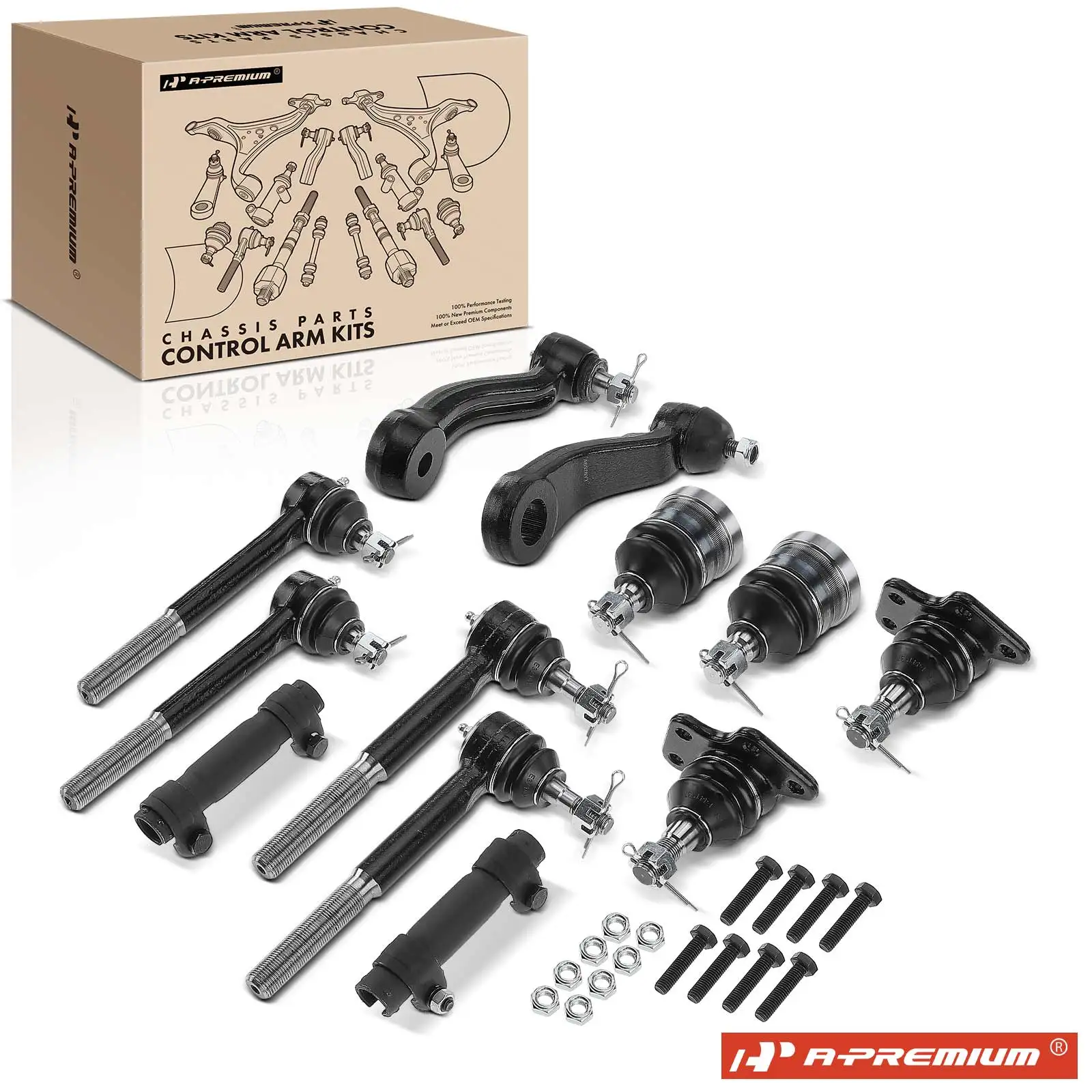 A-Premium 12x Idler Arm Pitman Arm Tie Rod End with Sleeve & Ball Joint for GMC C3500 1993-2000 Chevrolet C3500 1993-2000