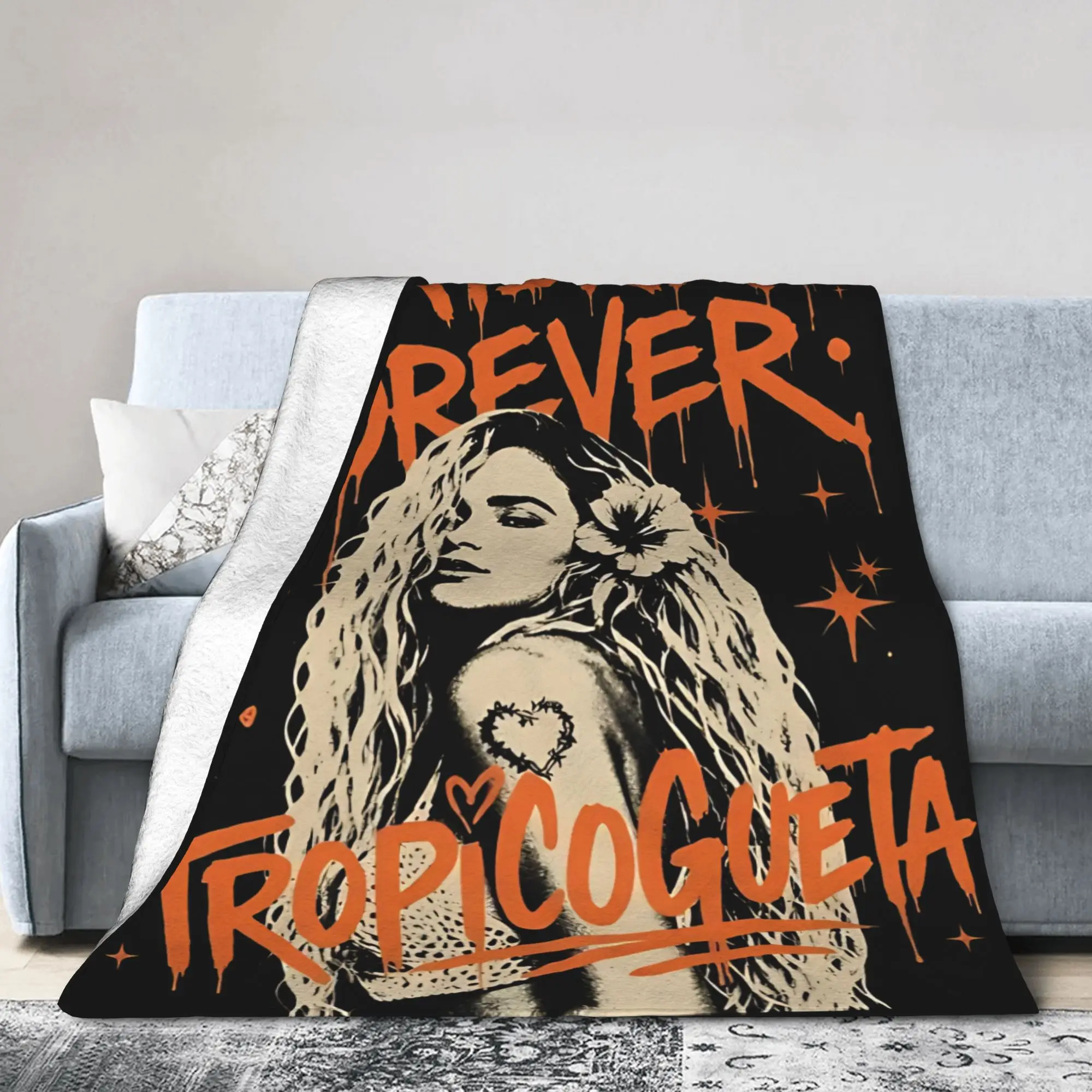 Karol G Tropicoqueta Tour 2026 Blanket  Fuzzy Funny Soft Throw Blankets for Chair Covering Sofa Decoration