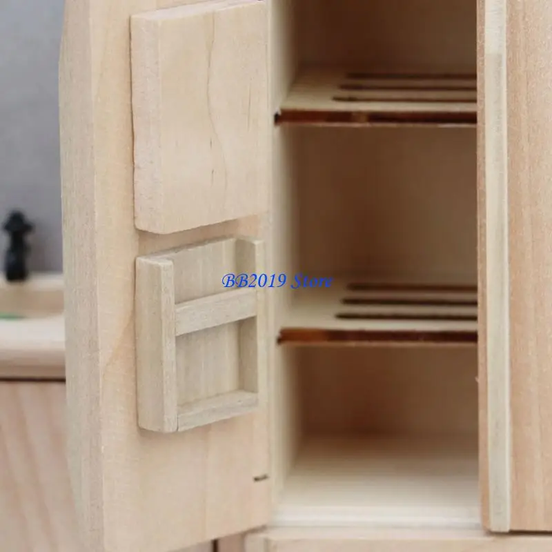 

Q0KB 1/12 Scale Miniature Fridge Model Furniture For Dollhouses Collectors Hobbyists