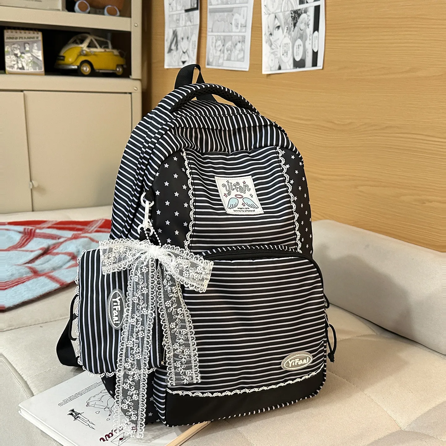 

Japanese / Korean Fashion Original New Nylon Backpack For Women Simple And Casual Versatile Large Capacity Student Backpack Tide