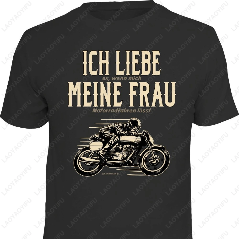 

Мужская футболка Байкер I Love My Wife and My Motorcycle Sayings Летняя забавная мужская футболка унисекс с круглым вырезом Высококачественная хлопковая футболка