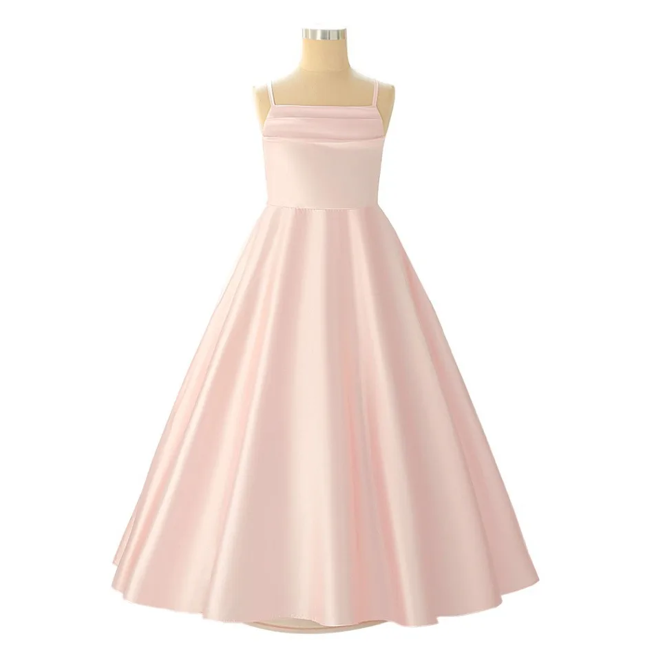 جديد بنات الوردي فستان بكتافة فستان حفلة للأميرات الأطفال الحمالات المراهقين الساتان منتفخ فستان كبير أداء البيانو دعوى ASQ03 #5