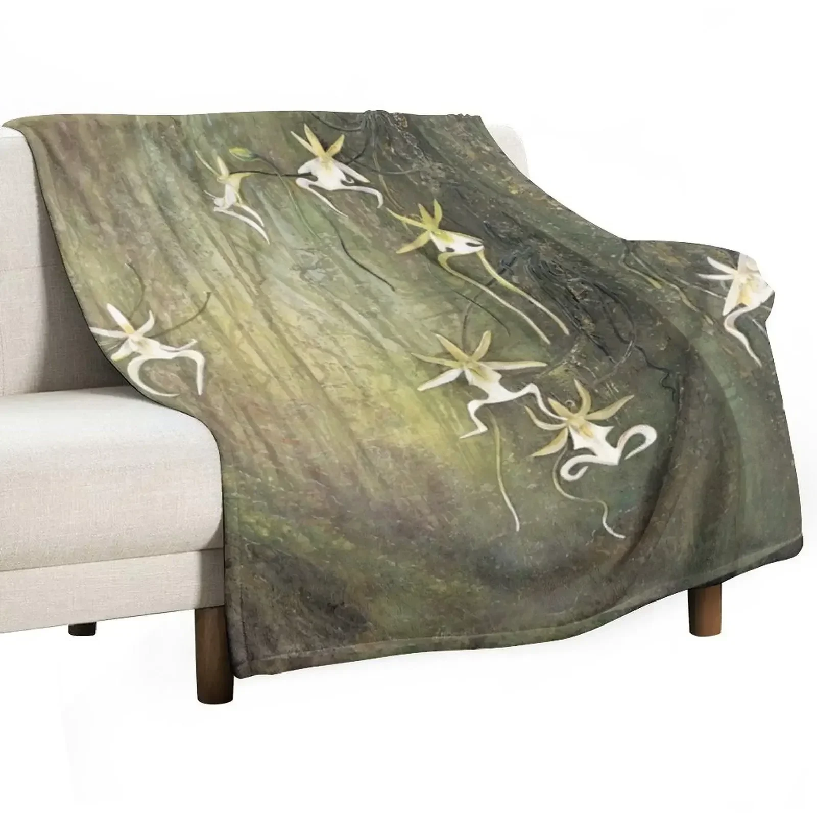 Ghost Orchids Throw Blanket Polar Bed linens Flannels Blankets