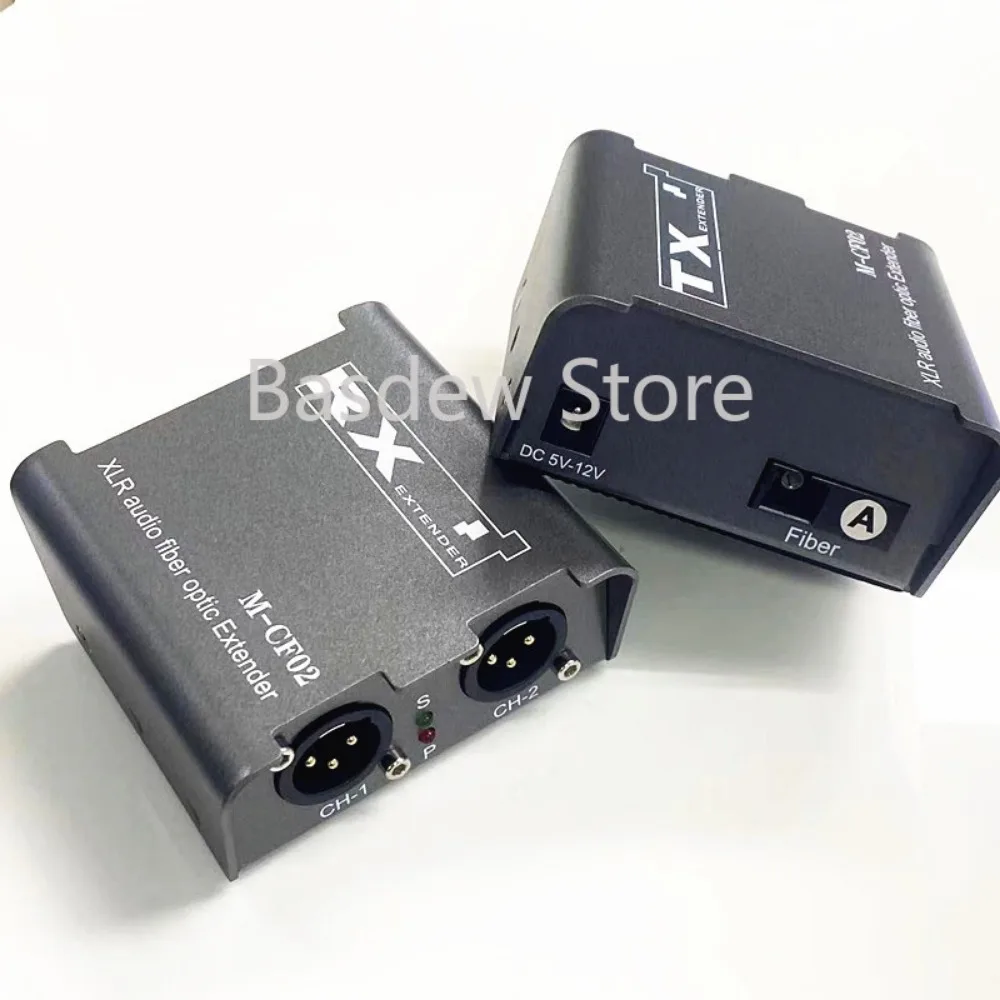 2-Port Cannon Optical Transceiver Extender Audio XLR Fiber Extender Broadcast Tuning Machine Audio