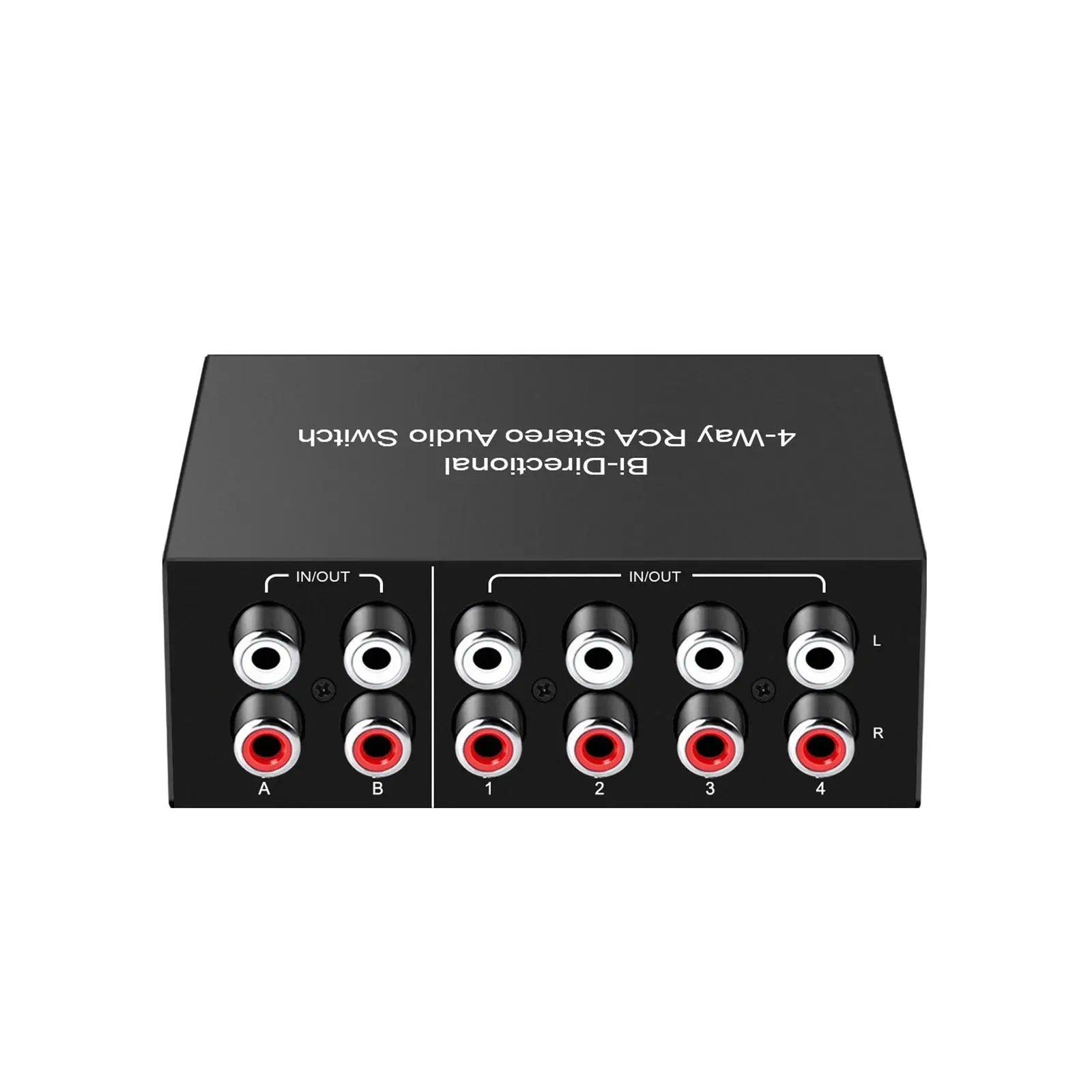 Uniwersalny dwukierunkowy 4 Way RCA Stereo Audio przełącznik Splitter głośnik L/R dźwięku kanału Audio Switcher dla gra wideo teatr