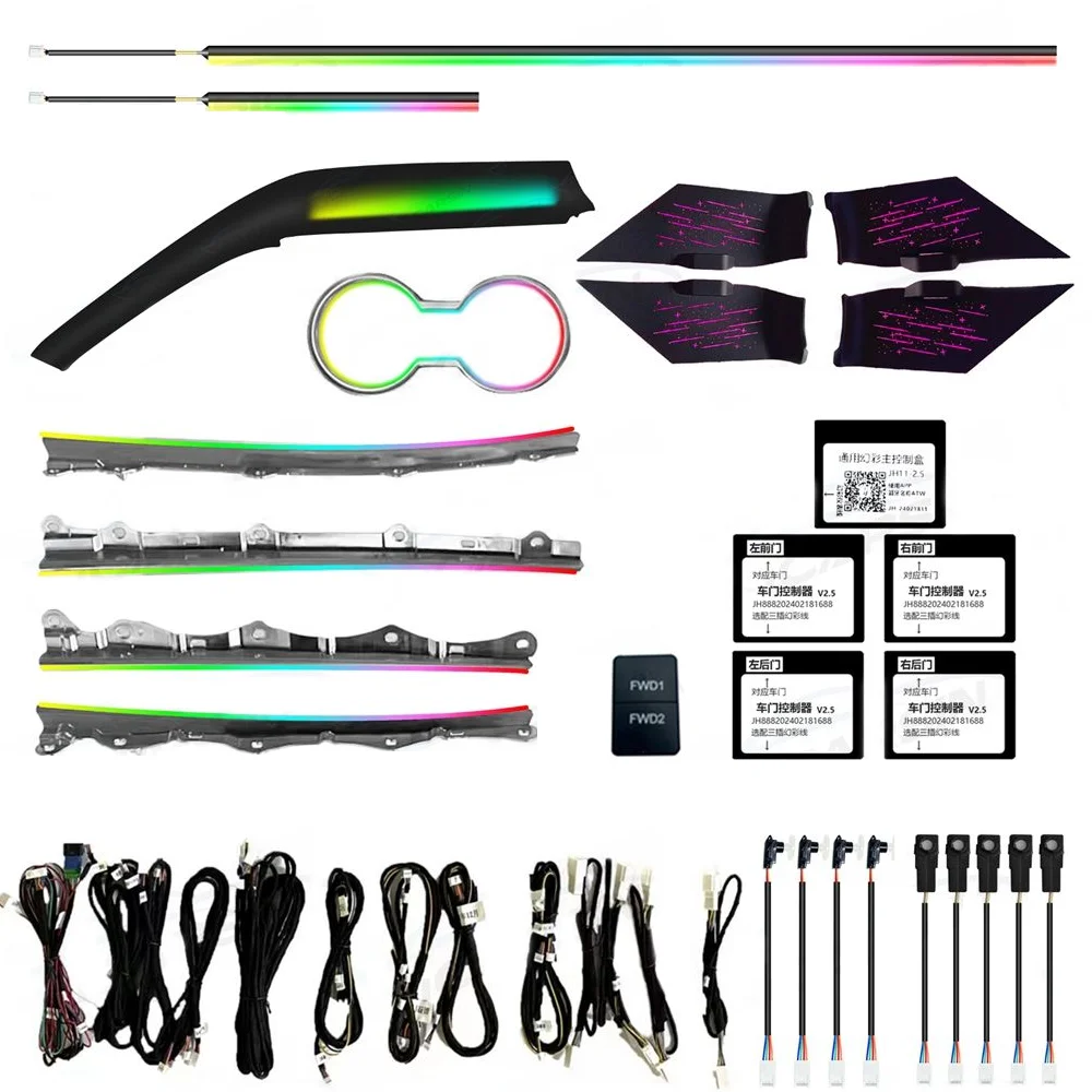 ICarsin 64 Colors Star Rainbow Ambient Lighting Upgrade Kit for Toyota Camry 8th 2018 - 2023 Interior LED Light Accessories