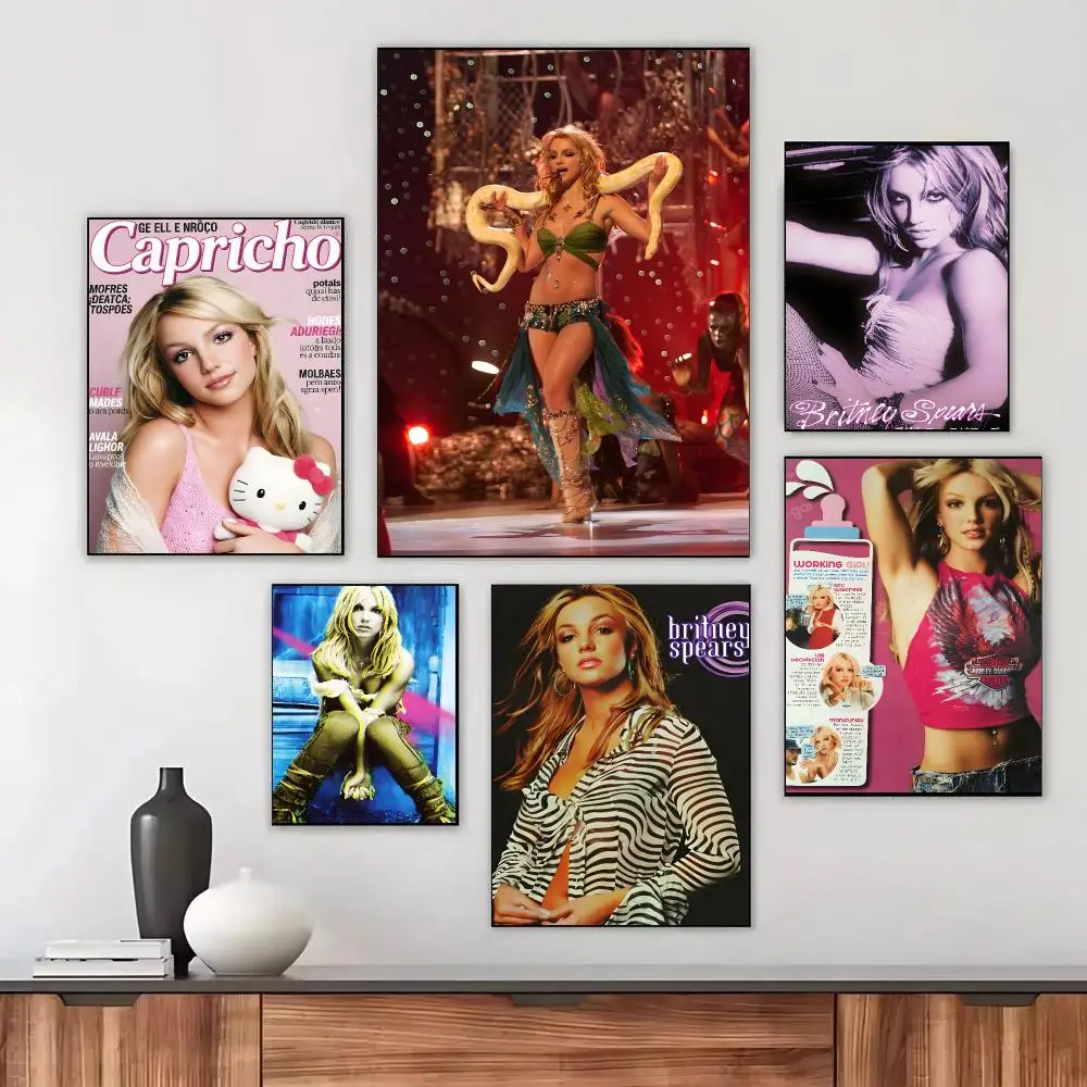 Singer B-Britney Spears Poster Self-adhesive Living Room Bedroom Party Bar Decor Moisture-proof Fade-resistant