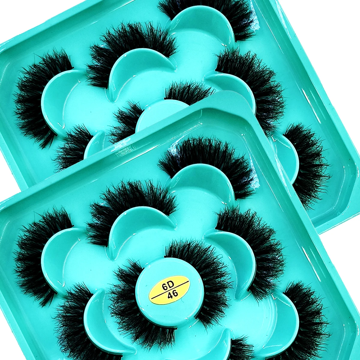 AMSDCN 5pairs 3D Mink Lashes Strip Individual Cluster Professional False Eyelashes that Look Like Extensions Wispy Curly