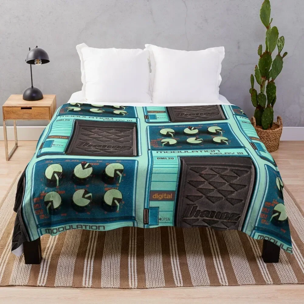Guitar Pedal Ibanez DML 20 Modulation Delay III Aqua Throw Blanket Giant Sofa Plush Blankets