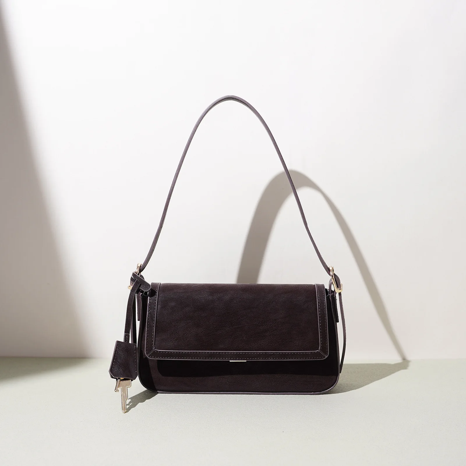 Autumn Winter New Genuine Leather Square Bag Minimalist Niche Design Handbag Fashion Versatile Shoulder Crossbody Bag for Women