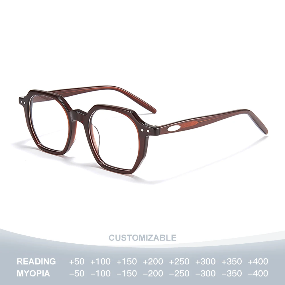 

Винтажная ацетатная оптическая оправа для очков, унисекс, настраиваемая оправа для очков для линз по рецепту, мужская и женская