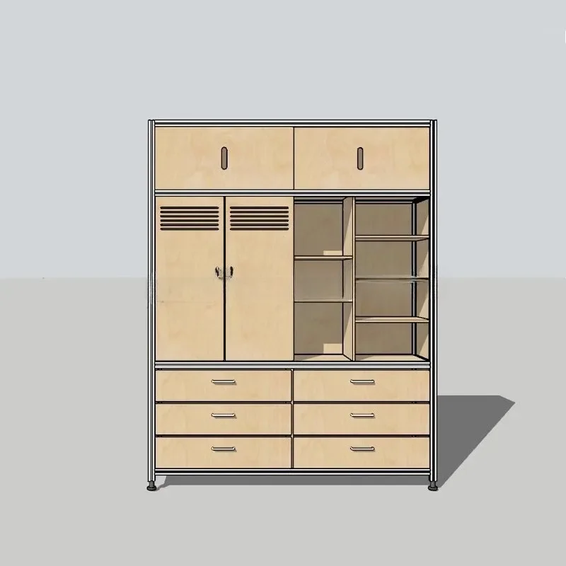 Bedroom Coat Cabinet Drawer Storage Locker Home Living Room Wall Birch Locker Multifunctional