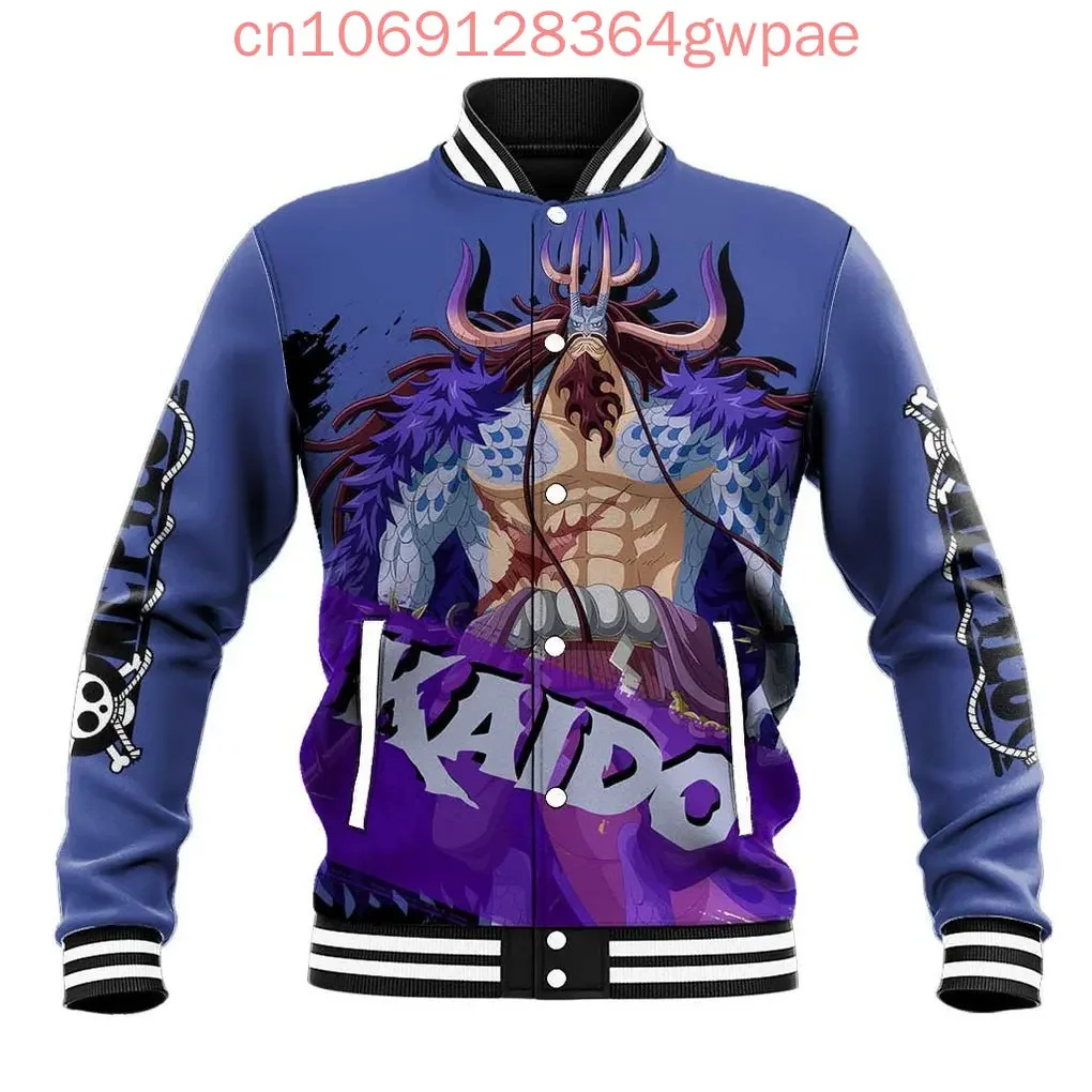 

One Piece Roronoa Zoro Baseball Jacket Coat Men and Women Y2K Button Casual Cool Baseball Jacket Tops