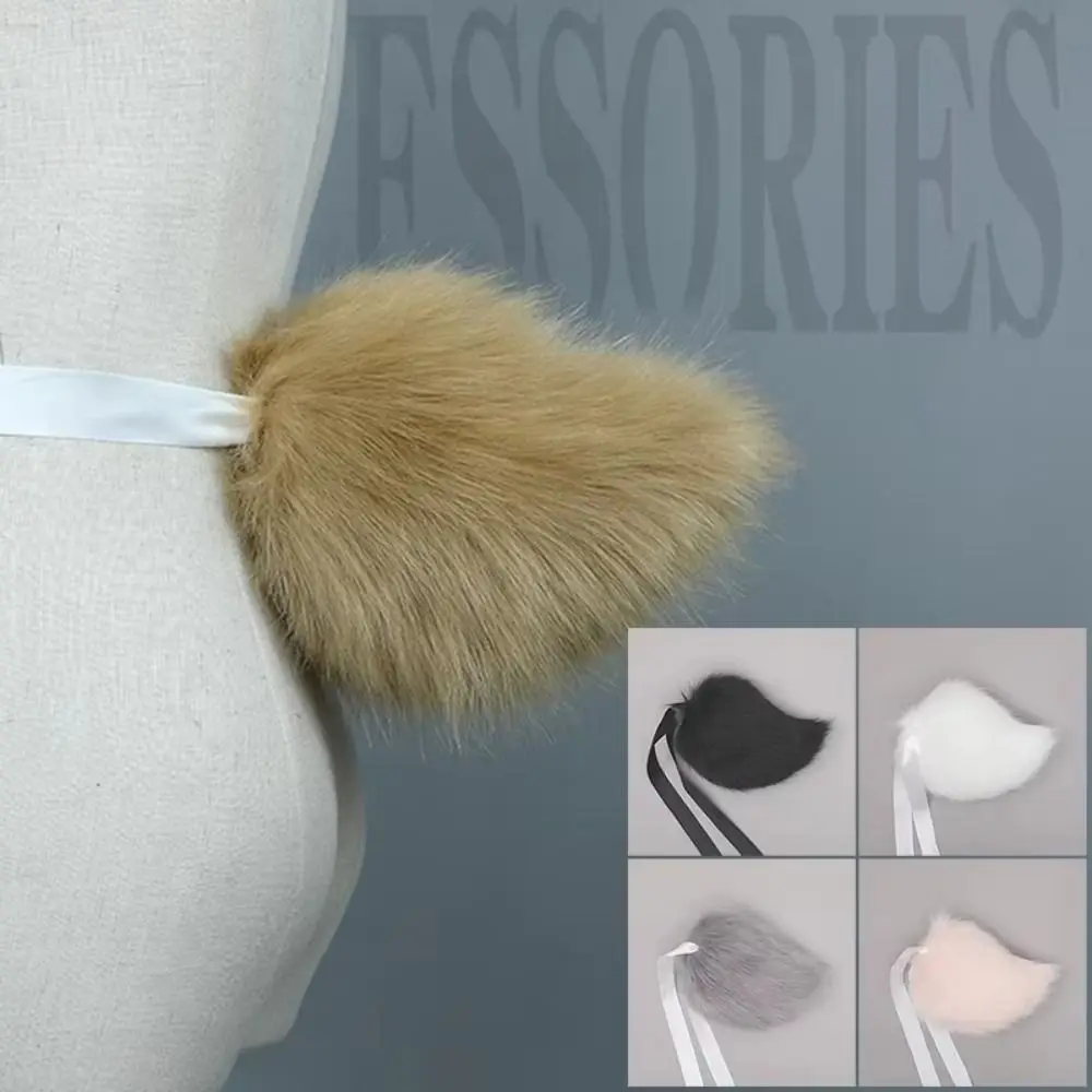 Cosplay Costume Props Plush Bunny Tail Imitation Faux Fur Soft Plush Simulation Animal Tail Handmade Ribbon/Metal Pins