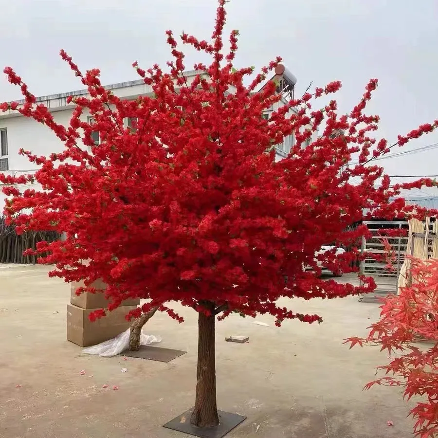 Simulation peach tree wedding decoration shopping mall garden New Year large wishing red envelope blessing tree plum blossom - Image 5