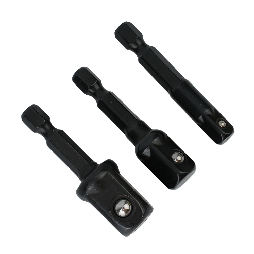 Useful Nut Driver Hex Shank Extension 3pcs/kit 50mm Accessories Hex Shank Extension Black For Screwdriver Handle