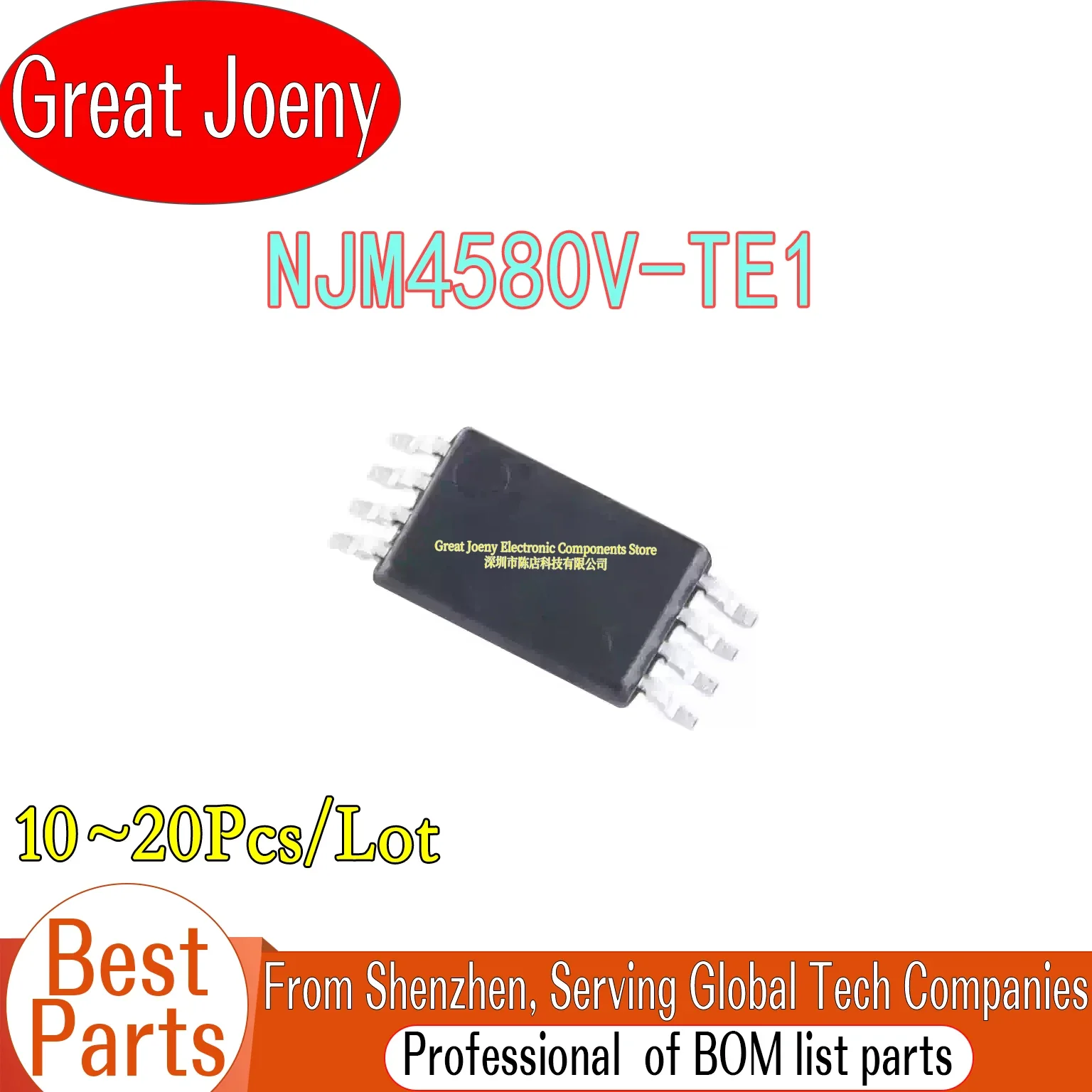 

(10-20piece)100% New NJM4580V-TE1 JRC4580 4580 TSSOP-8 Chipset Bulk Best Price