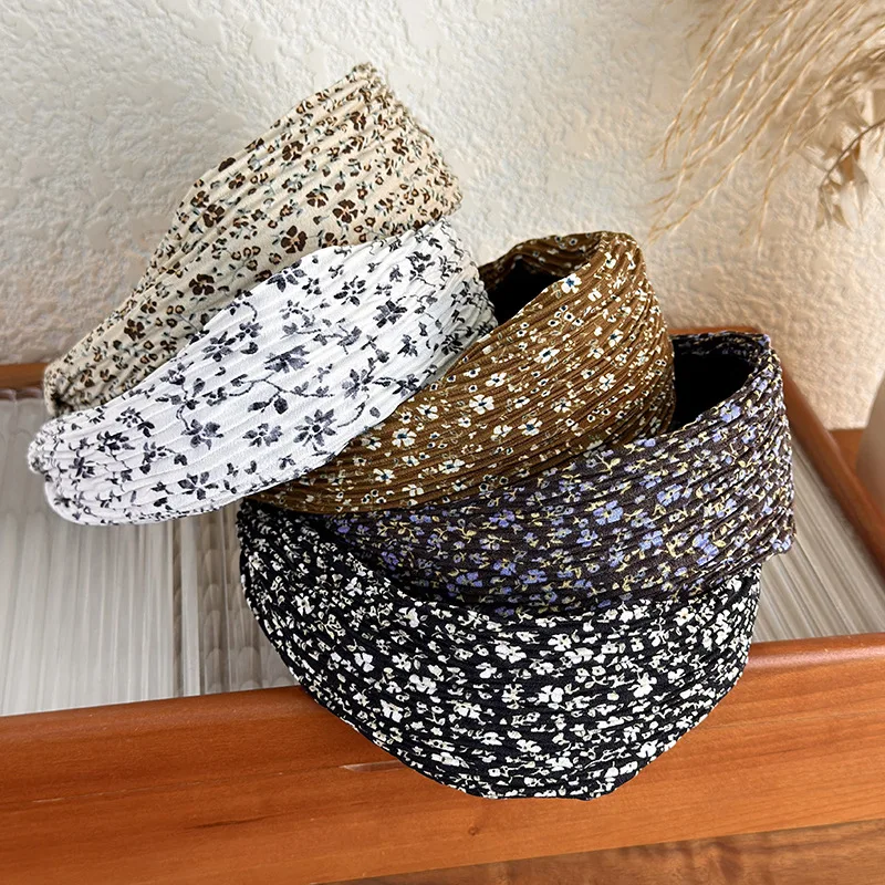

Floral Wide Headband Women Fashion Flower Hairband New Stylish Hair Accessories Trendy Design Hairhoops